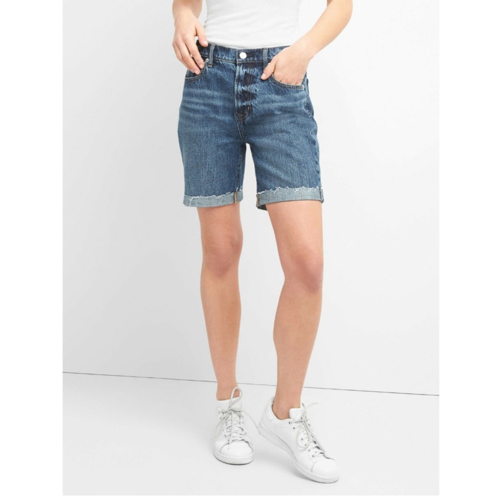 GAP Longline Denim Shorts Mid-Thigh Length